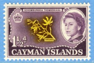 CAYMAN ISLANDS 1962 M156** orkidé enda i serien