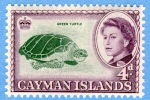 CAYMAN ISLANDS 1962 M160** sköldpadda ur blandad serie