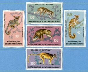 CENTRALAFRIKANSKA REP. 1971 M242-6** apor 5 kpl