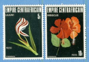 CENTRALAFRIKANSKA REP. 1977 M507-8** blommor 2 kpl