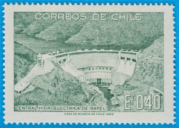 CHILE 1969 M706** vattenkraft - ett av två med samma motiv