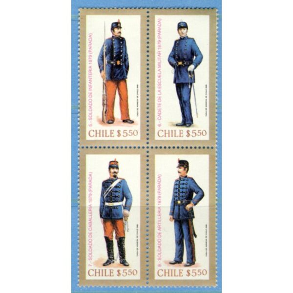 CHILE 1981 M969-72** militäruniformer 4 kpl