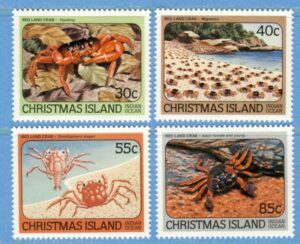 CHRISTMAS ISLAND 1984 M183-6** röd landkrabba 4 kpl