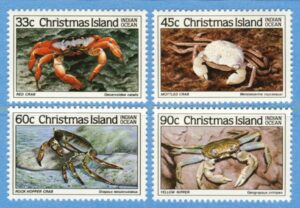 CHRISTMAS ISLAND 1985 M207-10** krabbor 4 kpl