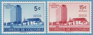 COLOMBIA 1955 M741-2** hotell kyrka 2 kpl