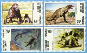 KONGO (ex F) 1975 M492-5** förhistoriska djur 4 kpl