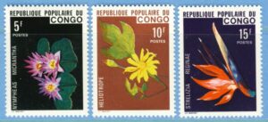 KONGO (ex F) 1976 M552-4** blommor 3 kpl
