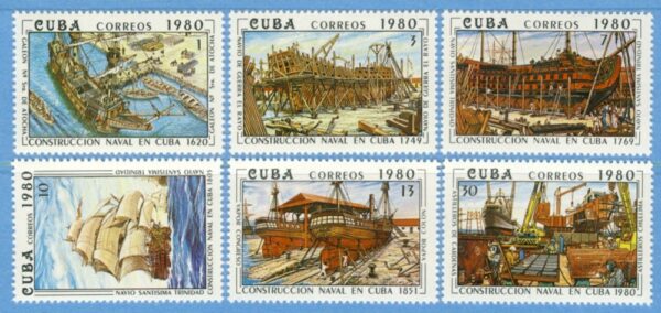 CUBA 1980 M2495-0** skeppsbygge 6 kpl