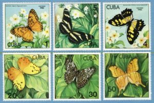 CUBA 1982 M2627-32** fjärilar 6 kpl