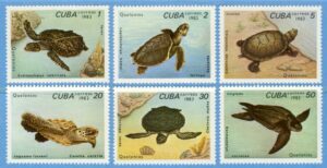 CUBA 1983 M2766-71** sköldpaddor 6 kpl