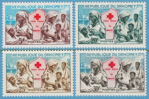 DAHOMEY 1962 M196-9** röda korset 4 kpl