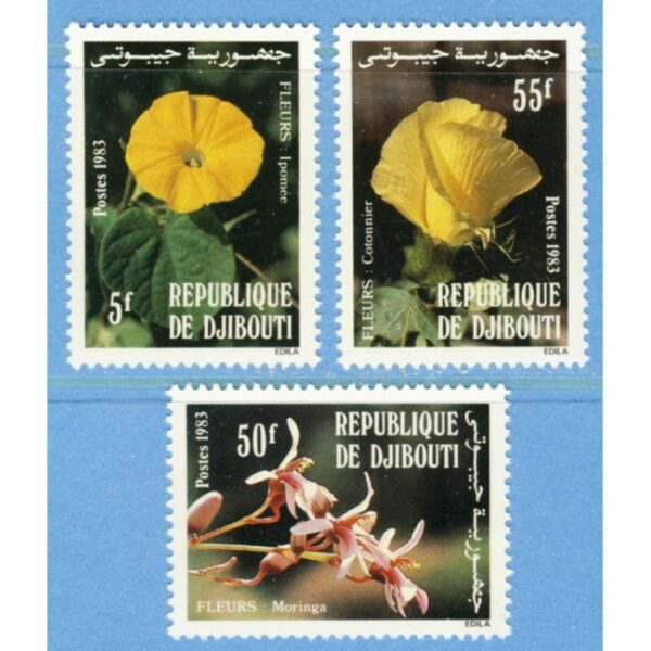 DJIBOUTI 1983 M366-8** blommor 3 kpl