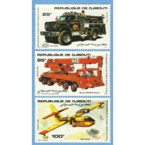 DJIBOUTI 1984 M417-9** brandbilar/flyg 3 kpl