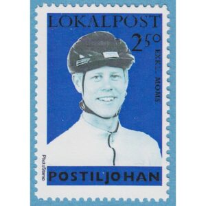 Lokalpost KARLSTAD Postiljohan Nr 1 1997 Johan med cykelhjälm – med text: PhotoStamp t.v.