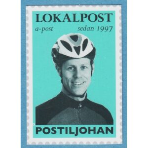 Lokalpost KARLSTAD Postiljohan Nr 6 2011 Johan med cykelhjälm (självhäftande)