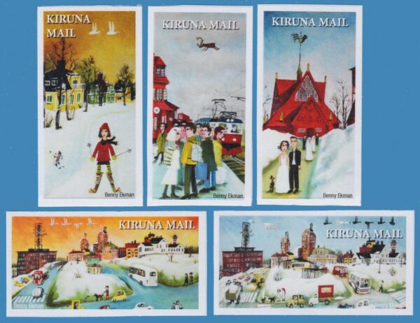 Lokalpost KIRUNA Nr 88-92 2019 konst av Benny Ekman 5 kpl