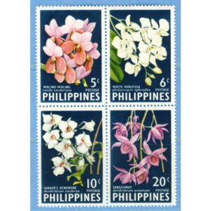 FILIPINERNA 1962 M692-5A** orkidéer 4 kpl