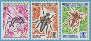 FRANSKA ANTARKTIS TAAF 1972 M71-3** insekter 3 kpl