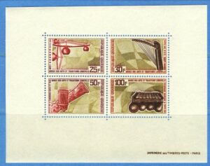 GABON 1969 M333-6 Block 12** musikinstrument 4 kpl