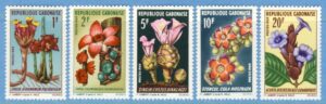 GABON 1969 M341-5** blommor 5 kpl