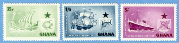 GHANA 1957 M17-9** båtar 3 kpl