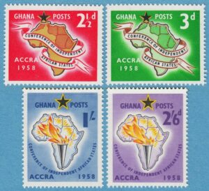 GHANA 1958 M24-7** karta 4 kpl