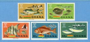 GHANA 1966 M261-5A** fiskar 5 kpl