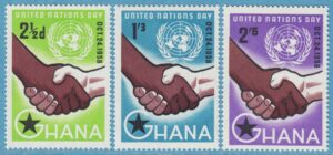 GHANA 1958 M36-8** FN:s dag – händer 3 kpl