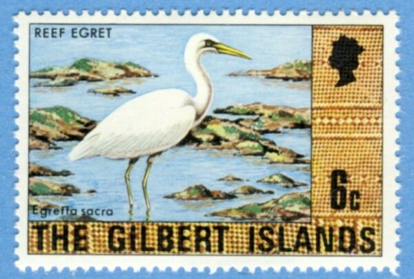 GILBERT ISLANDS 1976 M268** korallhäger - enda fågelfrimärket i serien