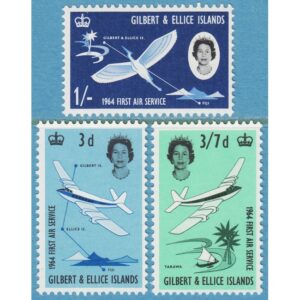 GILBERT & ELLICE ISLANDS 1964 M77-9** flyg 3 kpl