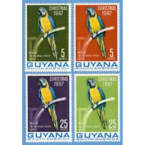 GUYANA 1967 M294-7** papegoja 4 kpl