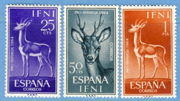 IFNI 1964 M232-4** arabisk gasell rådjur 3 kpl