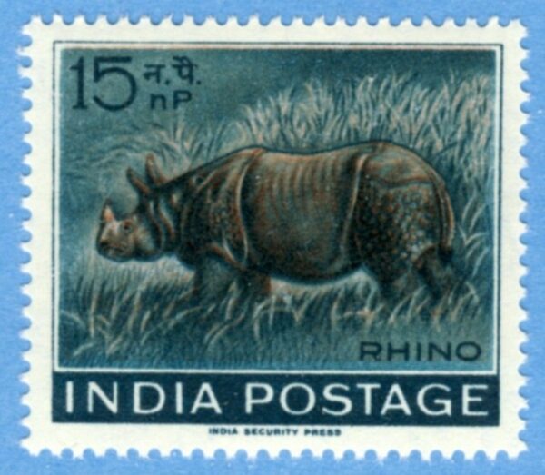 INDIEN 1962 M346** noshörning   1 kpl
