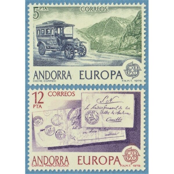 ANDORRA (SP) 1979 M123-4** Europa Cept - postbuss - brev 2 kpl