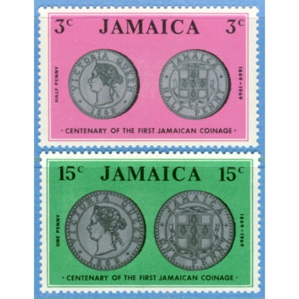 JAMAICA 1969 M297-8** mynt 2 kpl