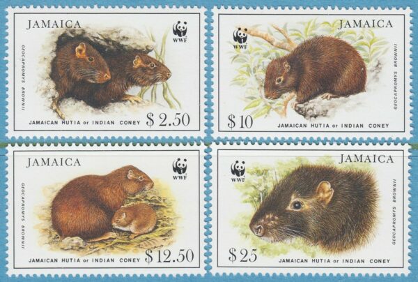 JAMAICA 1996 M882-5** bäverråtta WWF 4 kpl
