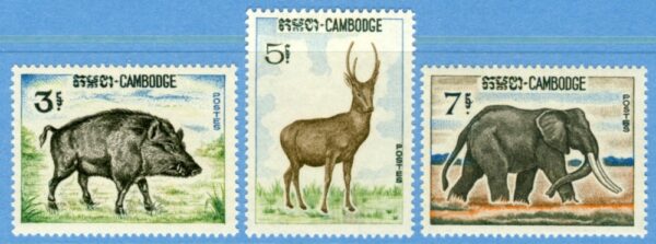 KAMBODJA 1967 M212-4** däggdjur 3 kpl