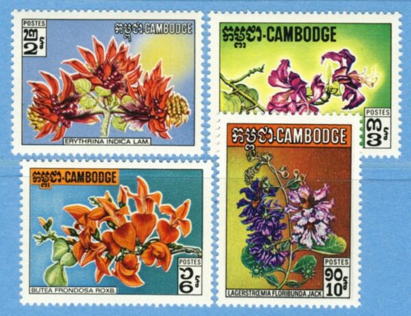 KAMBODJA 1971 M302-5** blommor 4 kpl