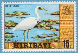 KIRIBATI 1979/81 M328** korallhäger – enda fågelfrimärket i serien