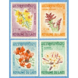 LAOS 1967 M211-4** blommor 4 kpl