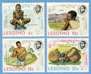 LESOTHO 1975 M174-7** musikinstrument 4 kpl