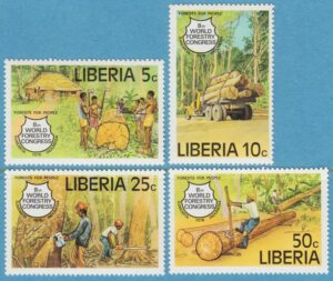 LIBERIA 1978 M1082-5** skogskongress 4 kpl