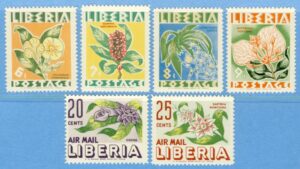 LIBERIA 1955 M477-82** blommor 6 kpl
