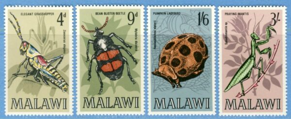 MALAWI 1970 M123-6** insekter 4 kpl