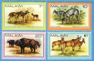 MALAWI 1981 M356-9** däggdjur 4 kpl