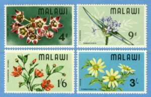 MALAWI 1968 M80-3** blommor 4 kpl