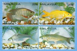 MALAYSIA 1983 M258-61** fiskar 4kpl i par