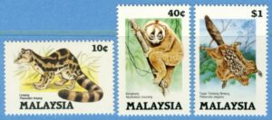 MALAYSIA 1985 M299-301** däggdjur 3 kpl