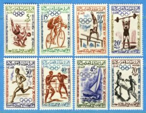 MAROCKO 1960 M462-9** brottning gymnasik cykelsport tyngdlyftning löpning boxning segling fäktning 8 kpl
