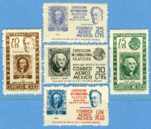 MEXICO 1947 M920-4** frimärksutställning 5 kpl